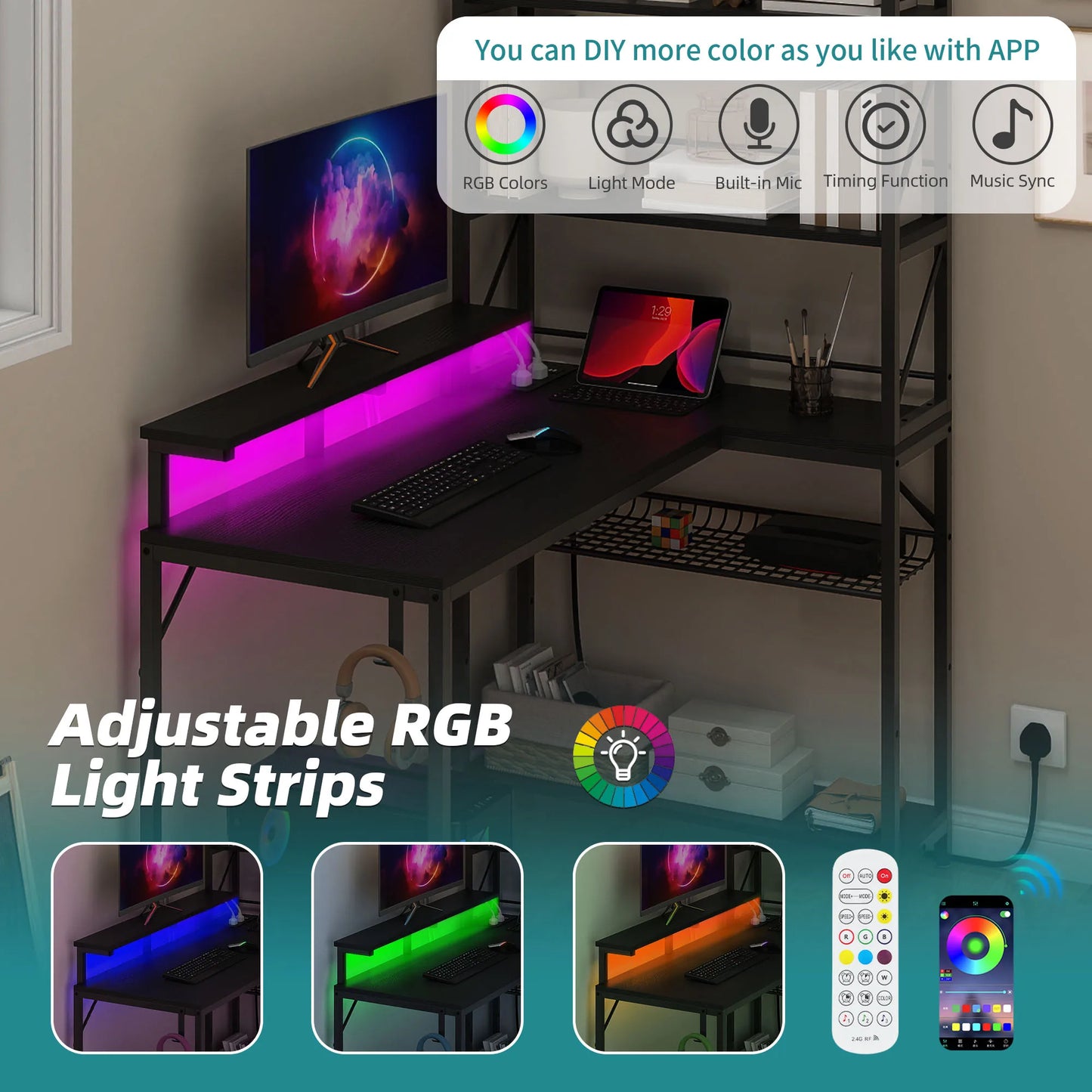 Balconera L-Shaped Gaming Desk