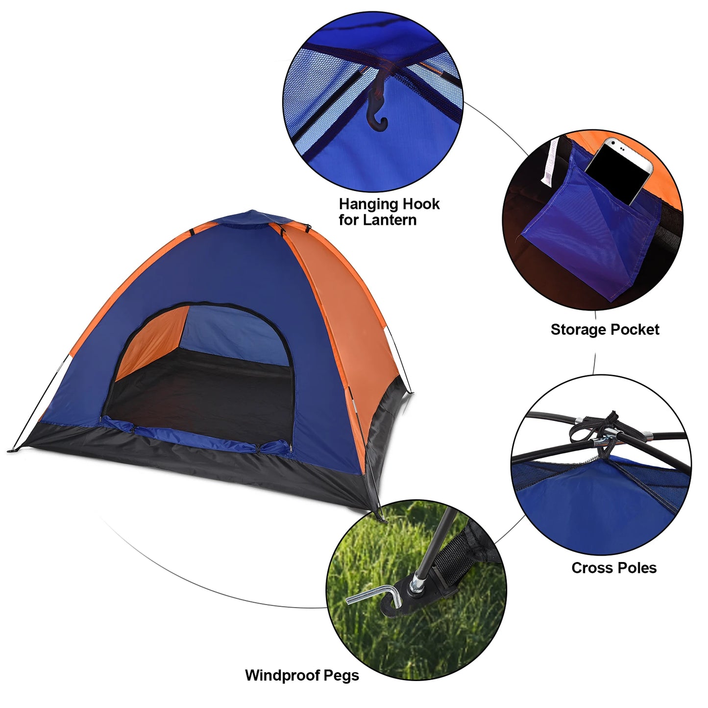 TOMSHOO 3-4 Persons Camping Tent