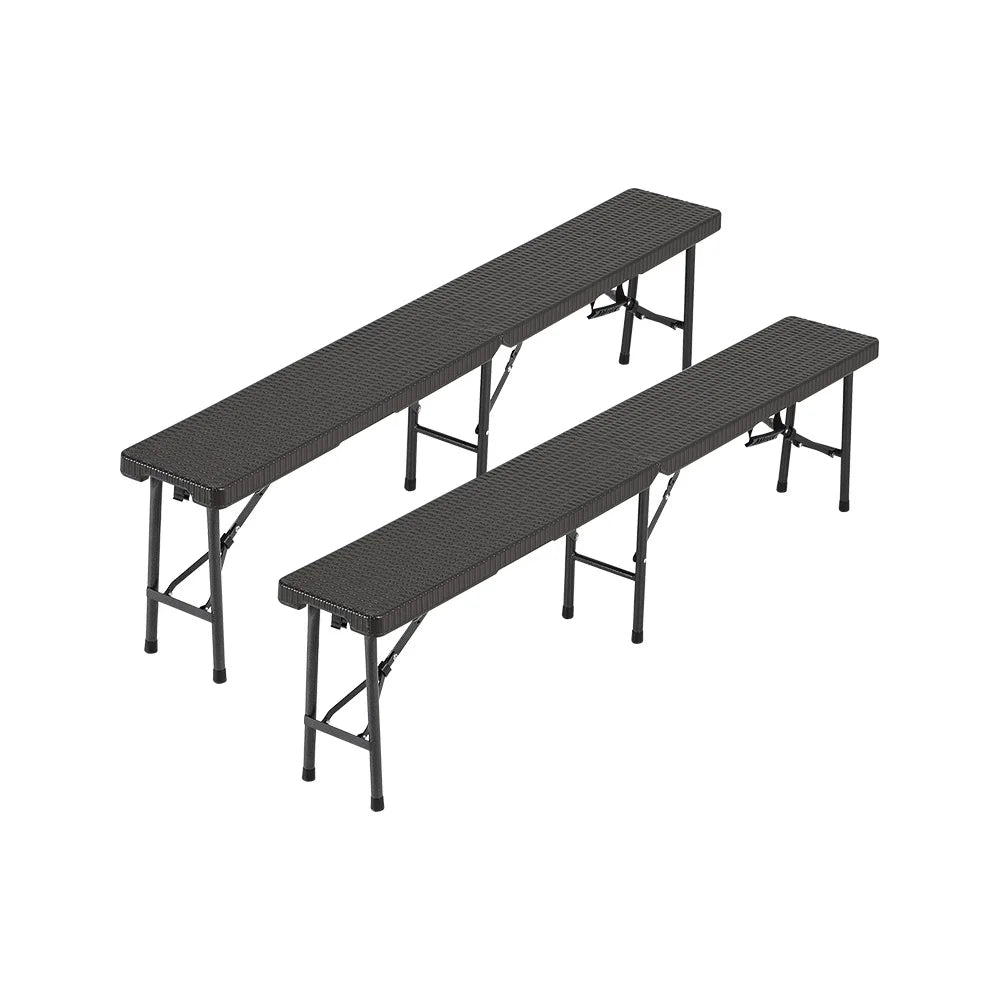 Outdoor Folding Table & 2 Bench Set
