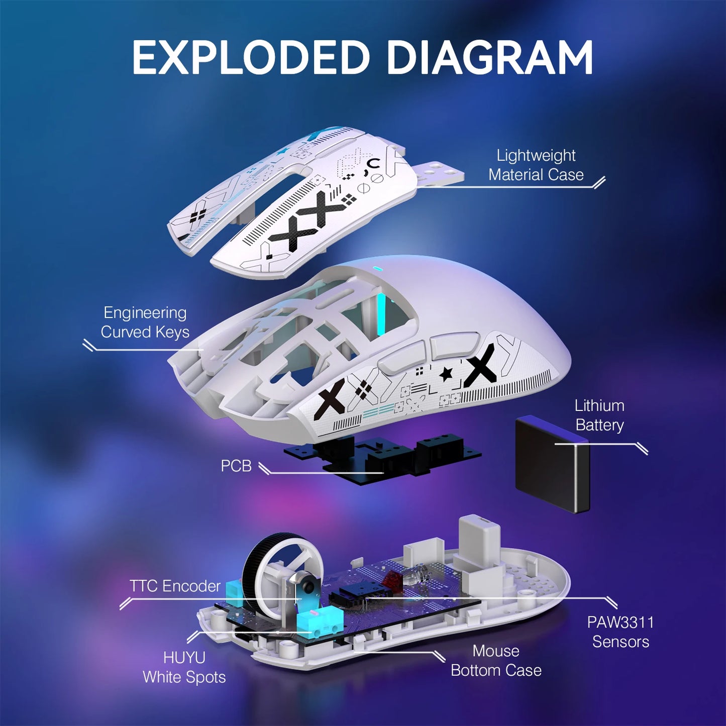 ATTACK SHARK X11 Lightweight Wireless Gaming Mouse with RGB