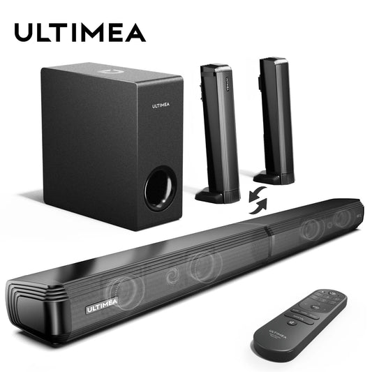 ULTIMEA 200W 4.1ch Soundbar with Subwoofer,2-in-1 Detachable Bluetooth 5.3 Soundbar
