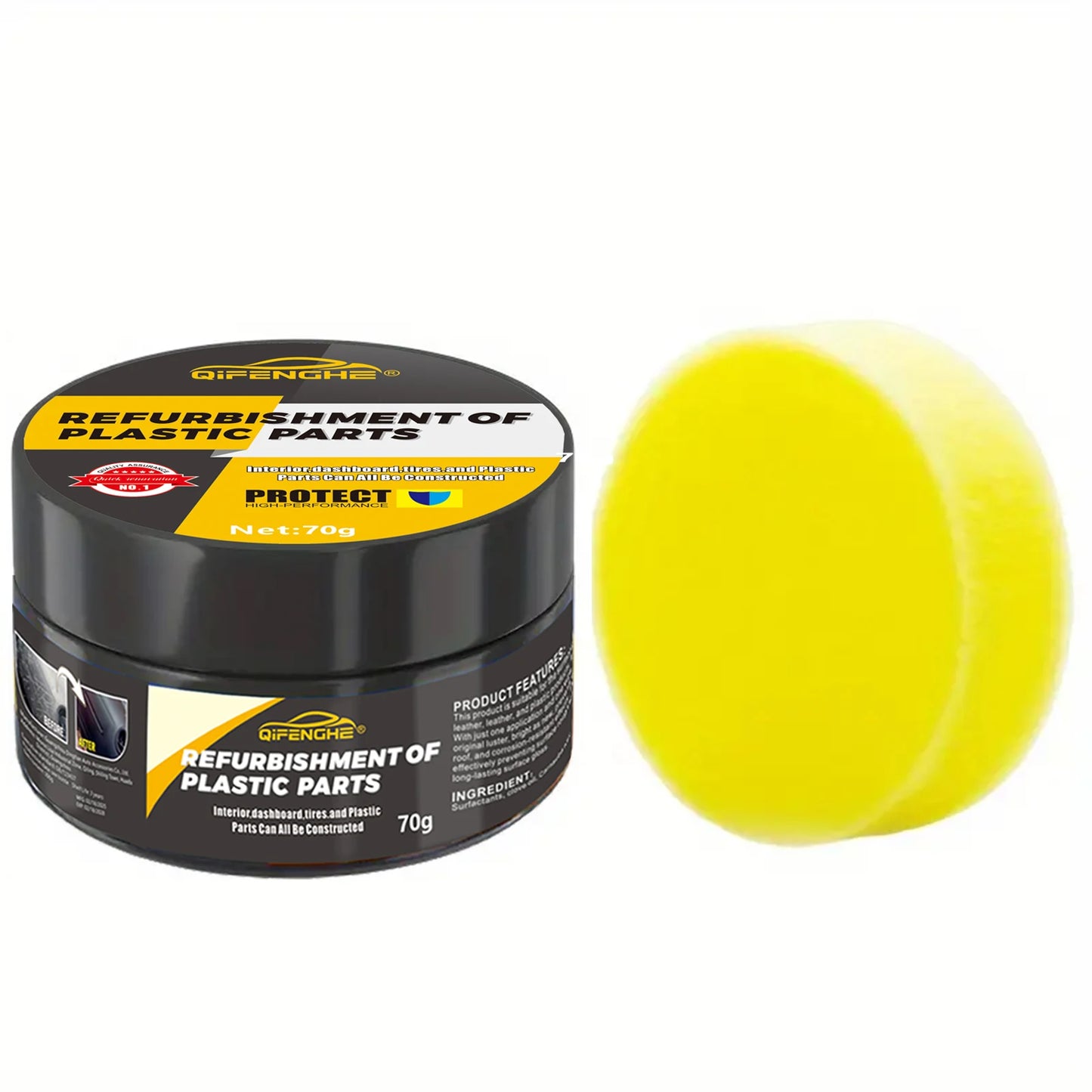 Automotive plastic repair agent-interior and exterior plastic polishing wax