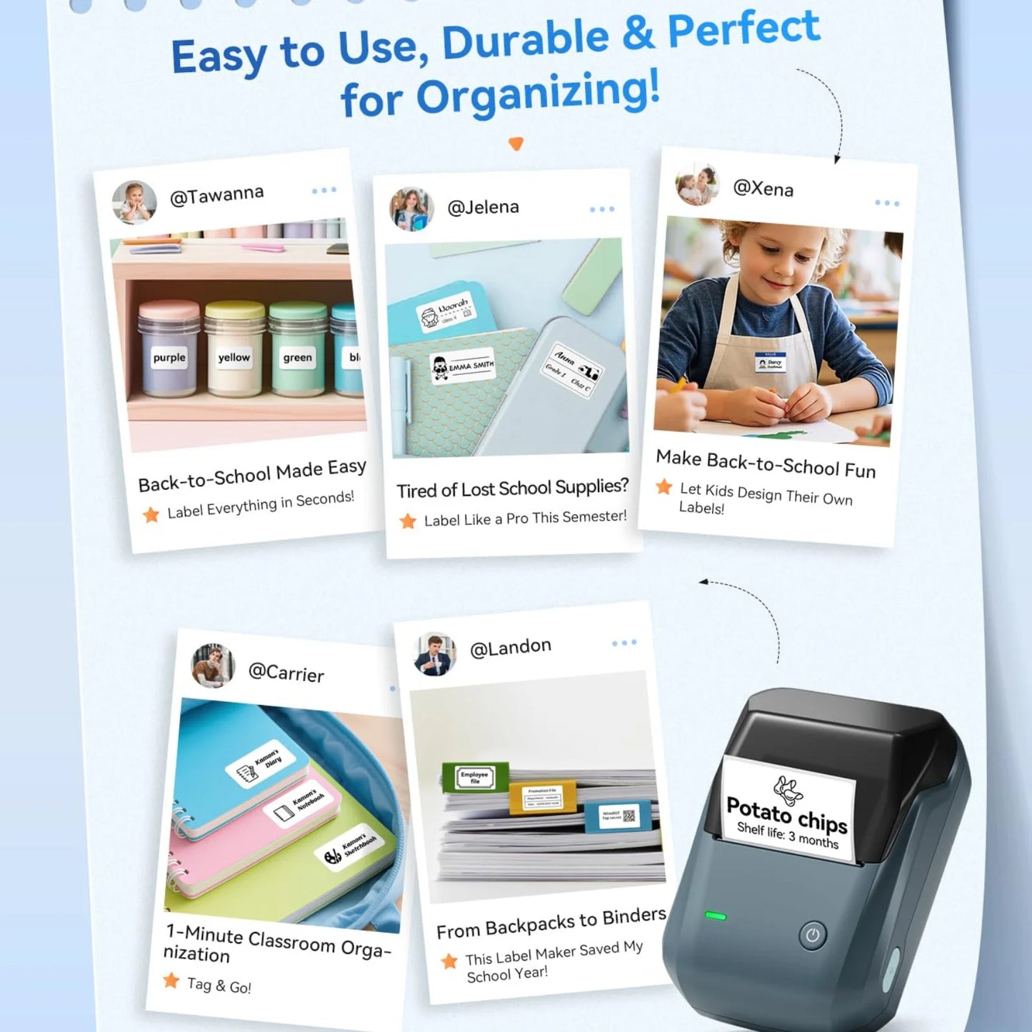 Niimbot B1 Label Maker 2 Inch Bluetooth Portable Label Printer