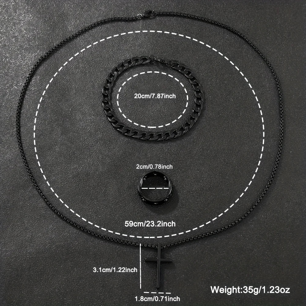 Men's 3pcs Fashion Alloy Jewellery Set