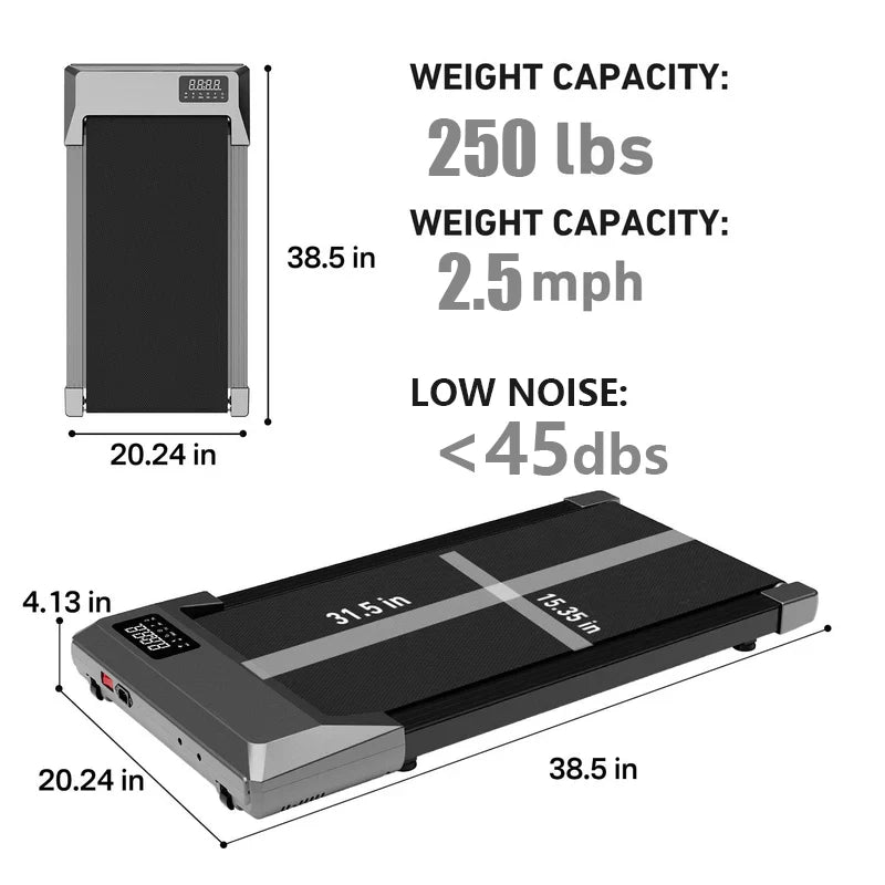 2 in 1 Walking Pad Treadmill Portable for Home & Office