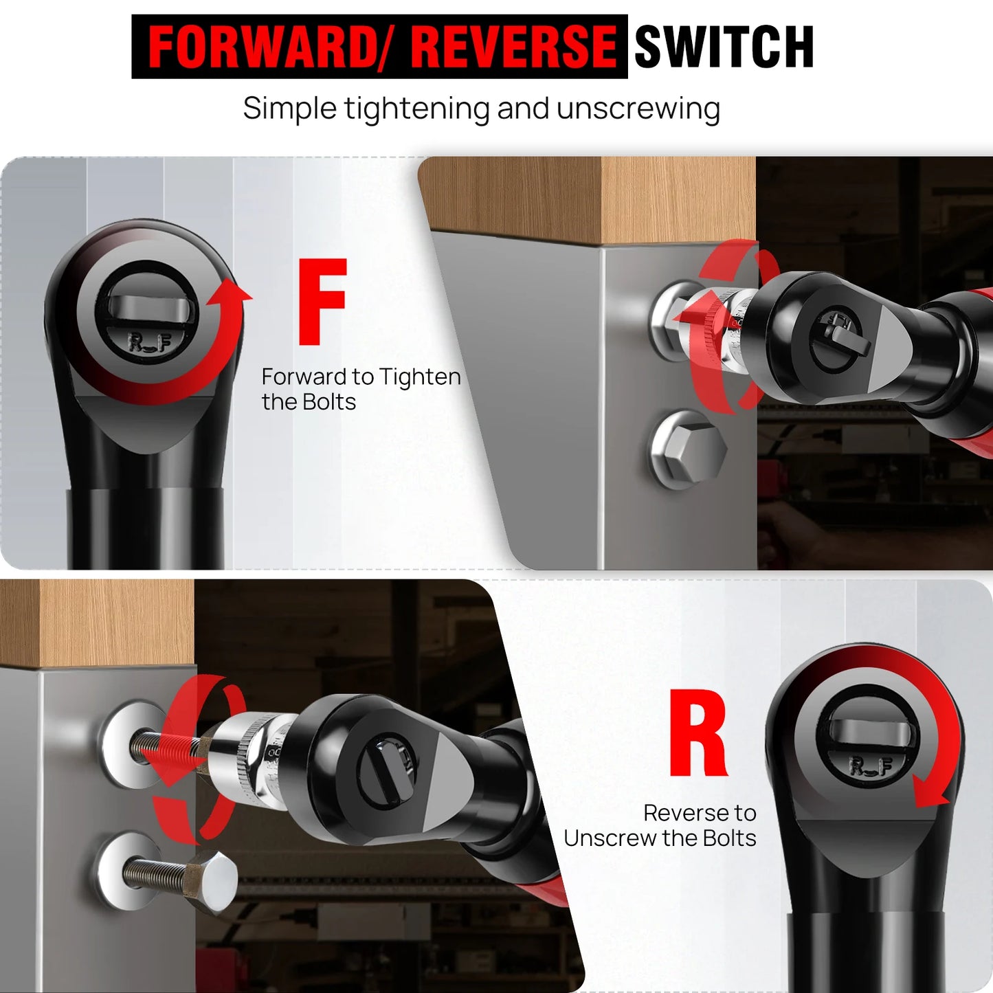 Feytory 200Nm Cordless Ratchet Wrench Set