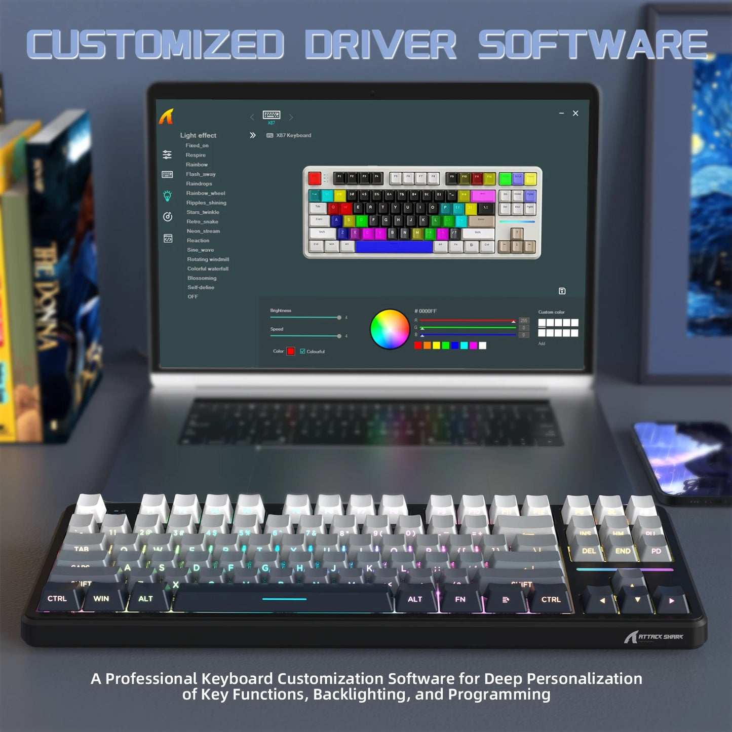 ATTACK SHARK X87 Wireless Mechanical Keyboard