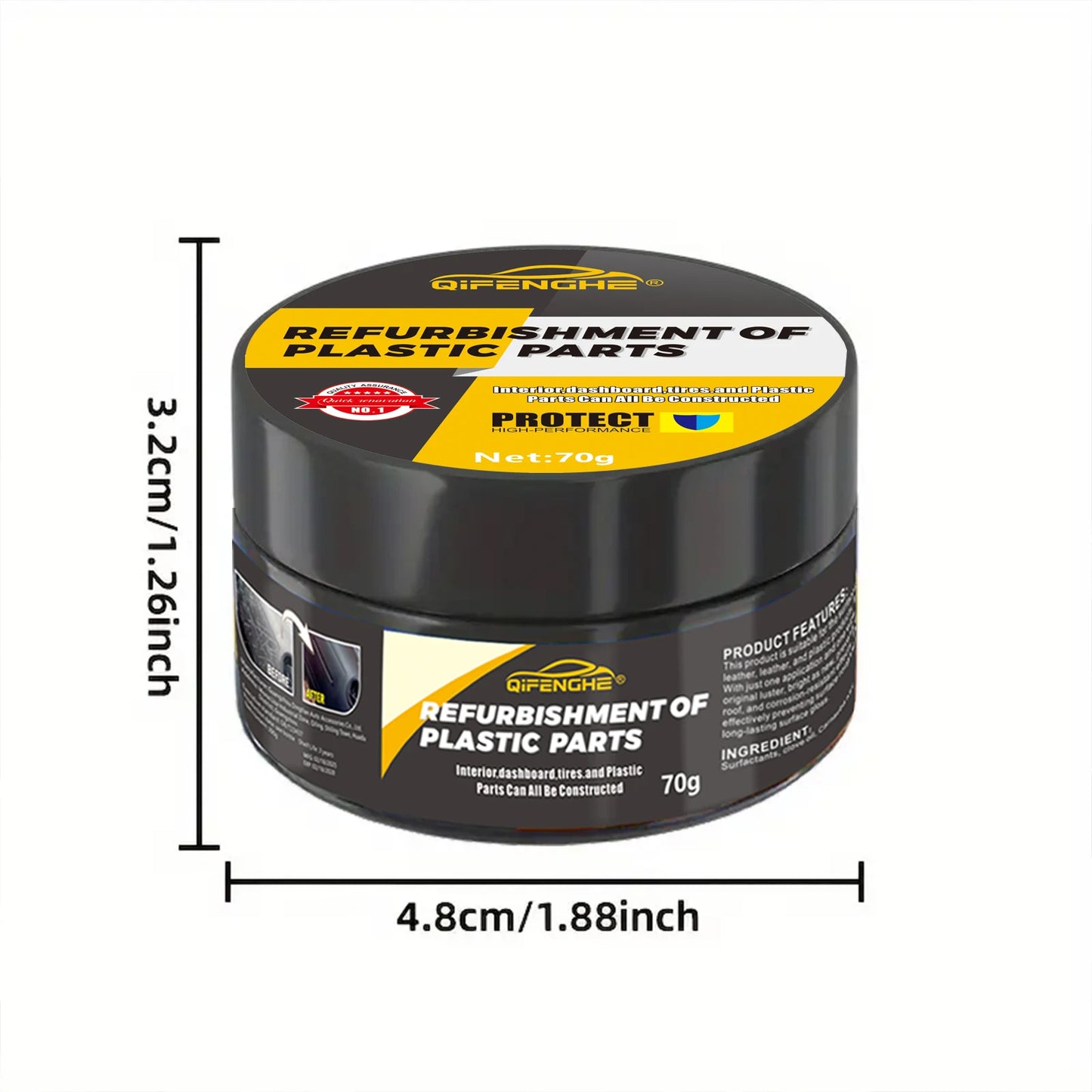 Automotive plastic repair agent-interior and exterior plastic polishing wax