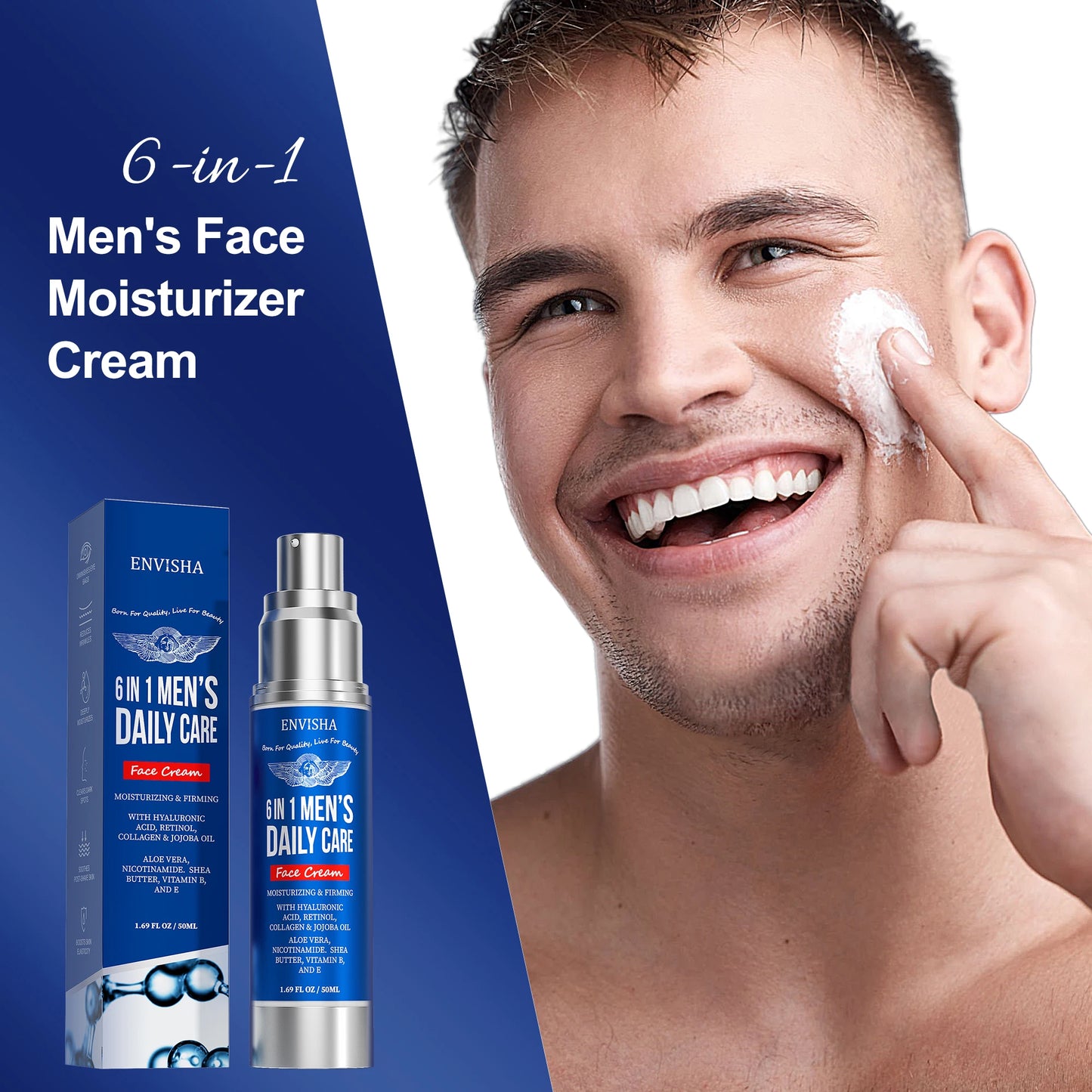 ENVISHA 6 IN 1 Men's Facial Skin Care Cream Anti-aging Moisturizing