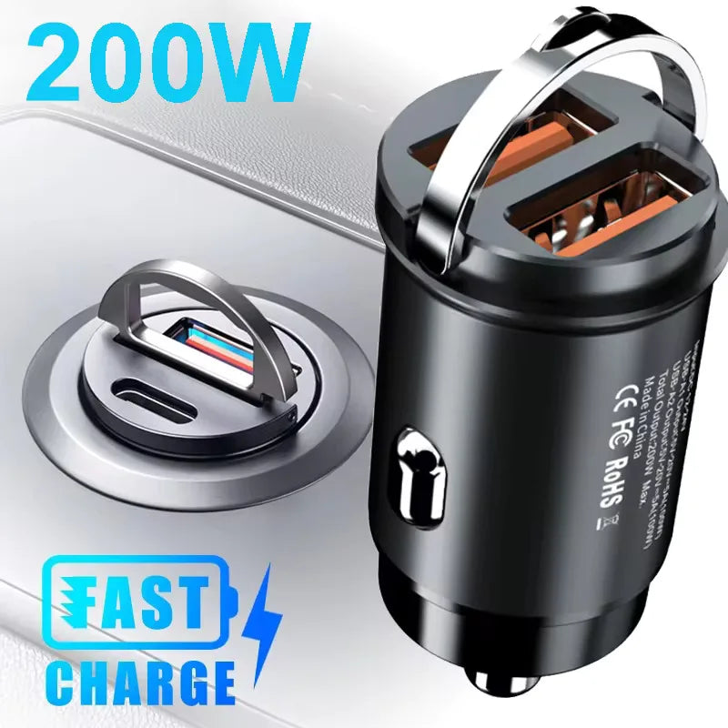 Mini Car Charger 12-24V Lighter Fast Charging USB + Type C