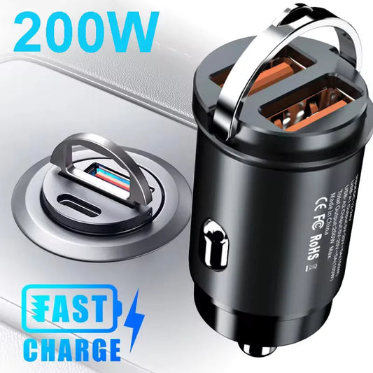 Mini Car Charger 12-24V Lighter Fast Charging USB + Type C