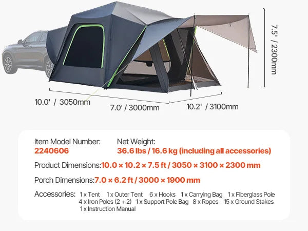 SUV Tent for Camping Waterproof