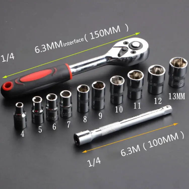 12 Pcs Set Wrench Socket Set