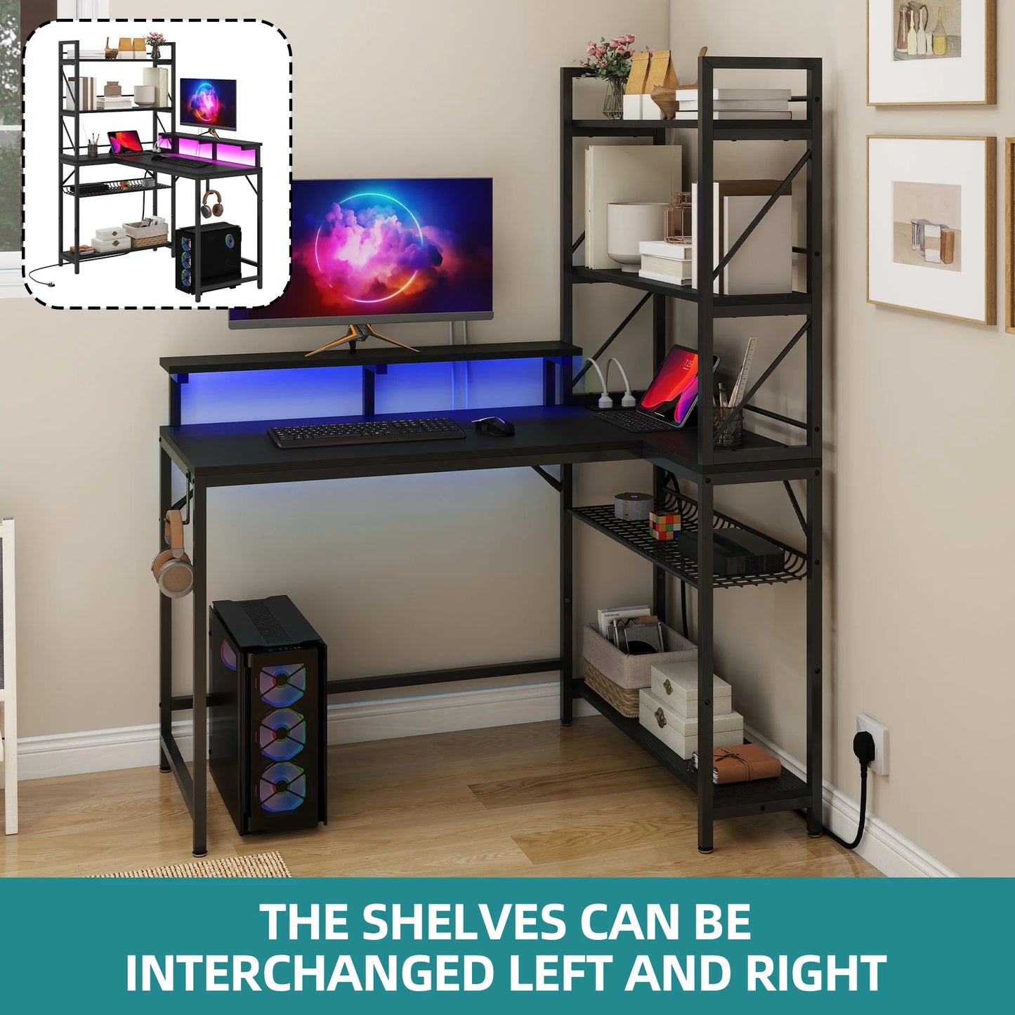 Balconera L-Shaped Gaming Desk