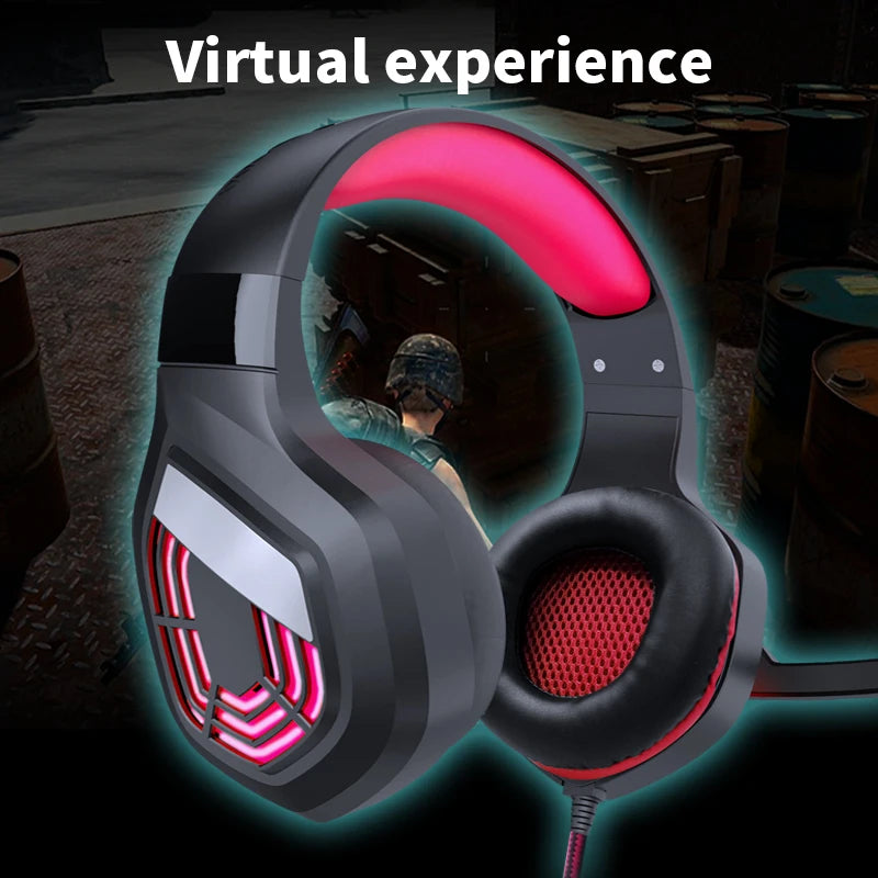 LED Gaming Headset USB Stereo Surround Wired Headphone