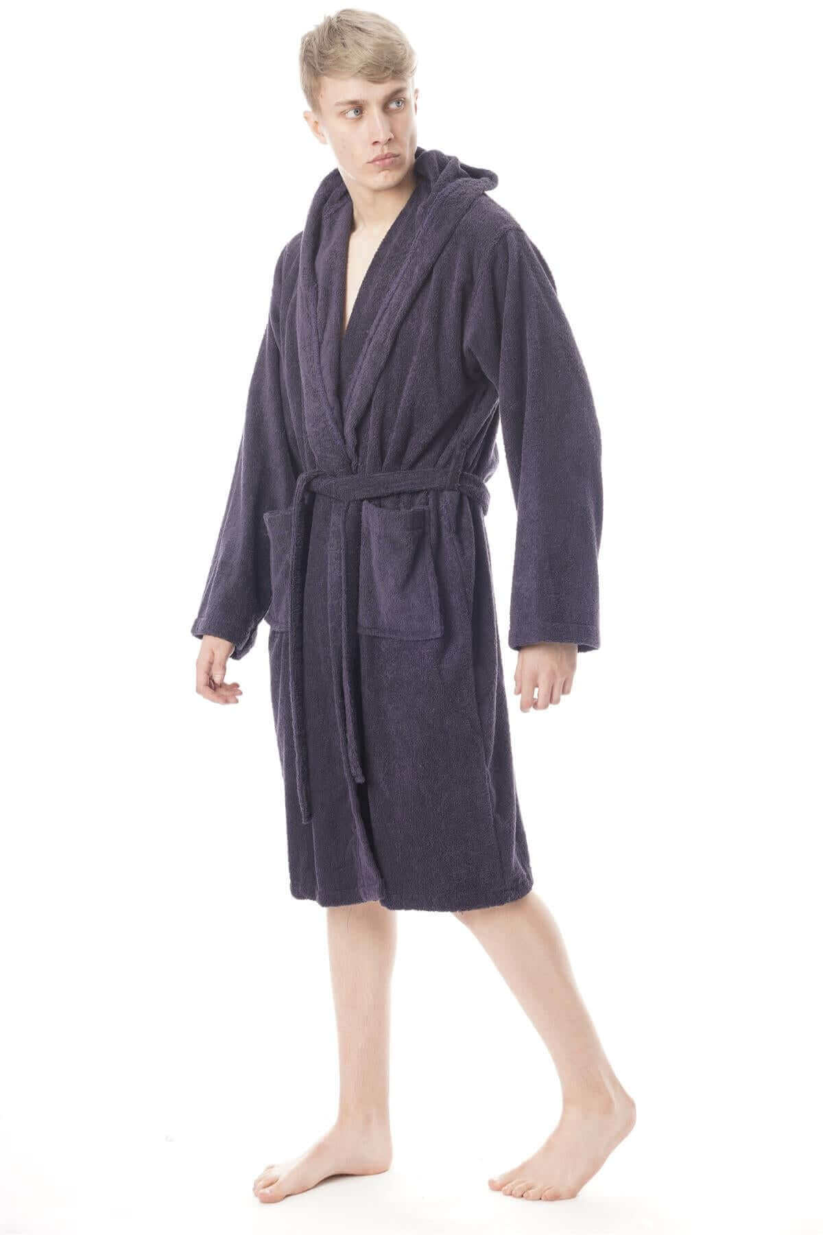 Hooded Men's Bathrobe Super Soft Terry Towelling