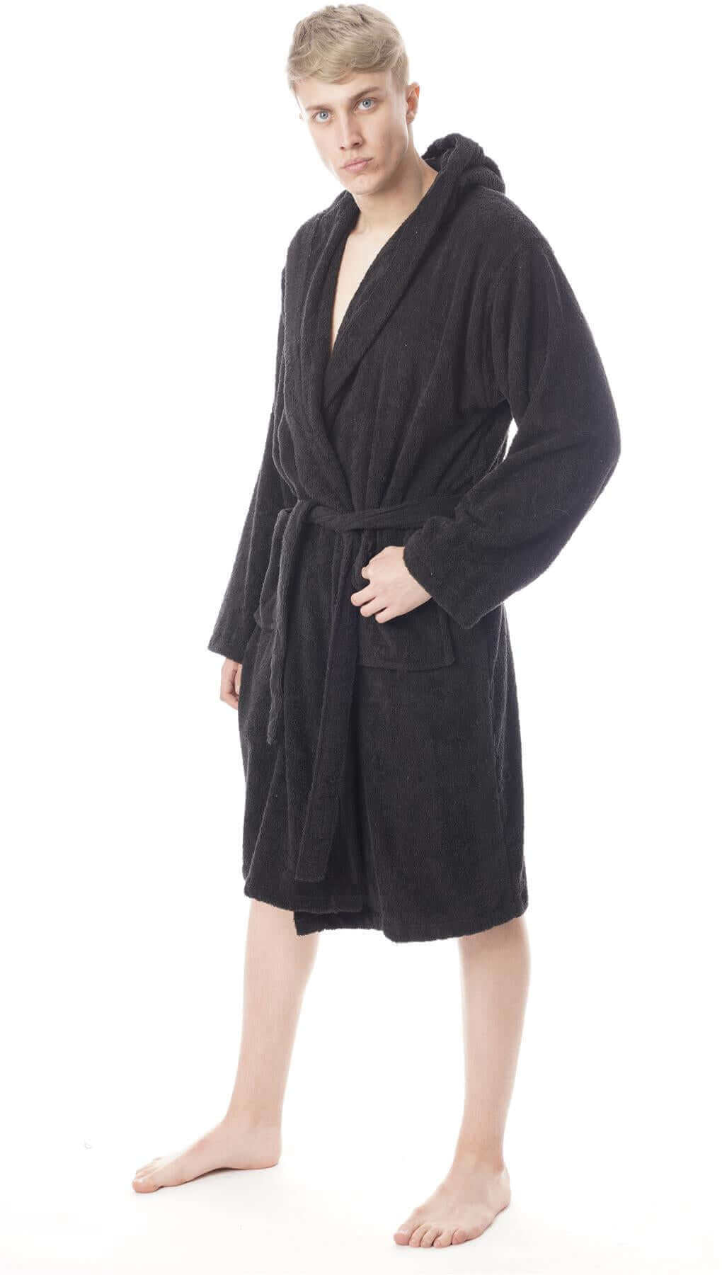 Hooded Men's Bathrobe Super Soft Terry Towelling