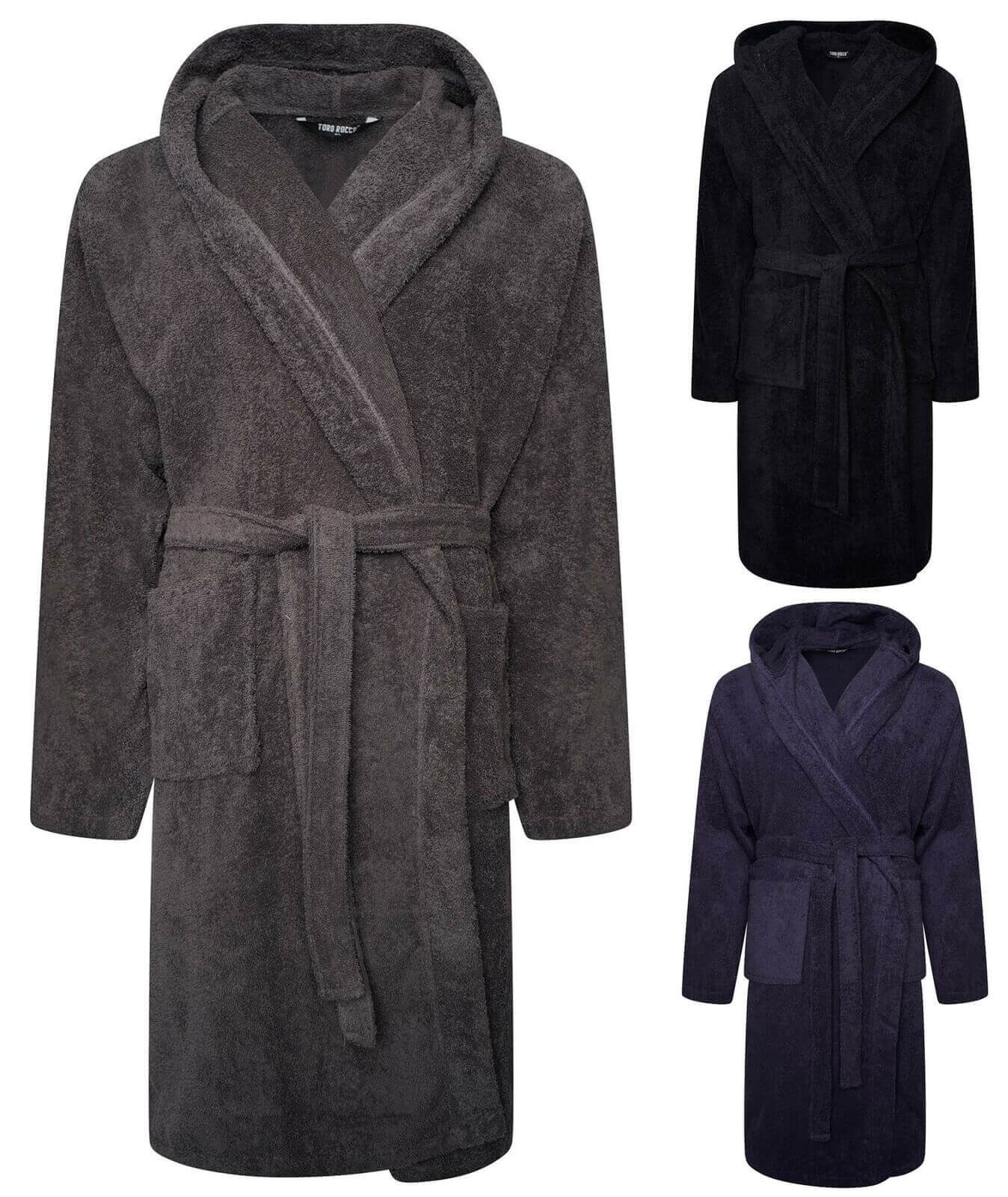 Hooded Men's Bathrobe Super Soft Terry Towelling