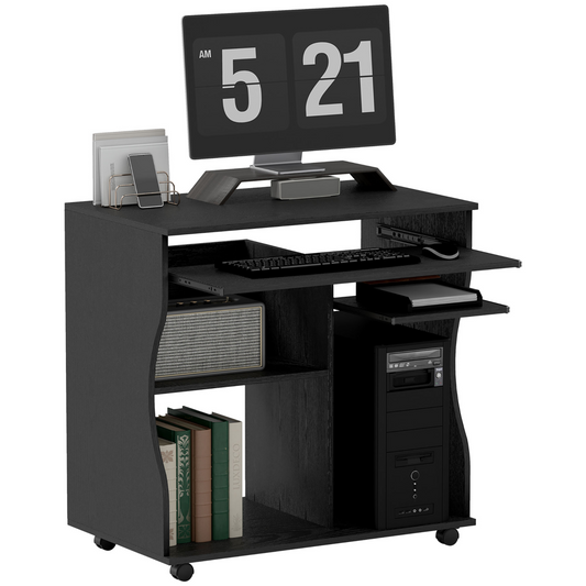 Computer Table Study Desk with Sliding Keyboard Tray