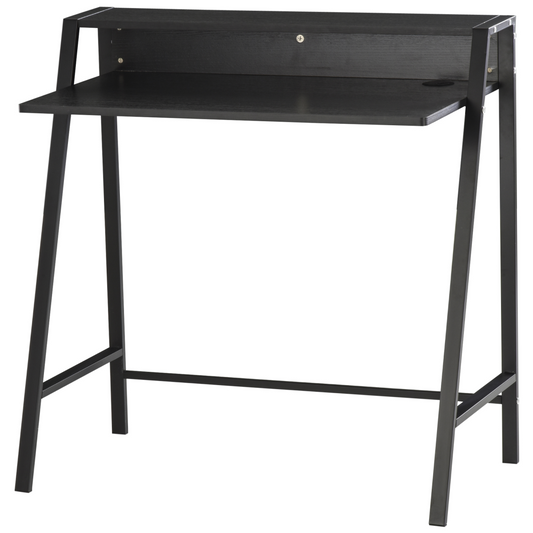 Computer Desk with Upper Storage Shelf