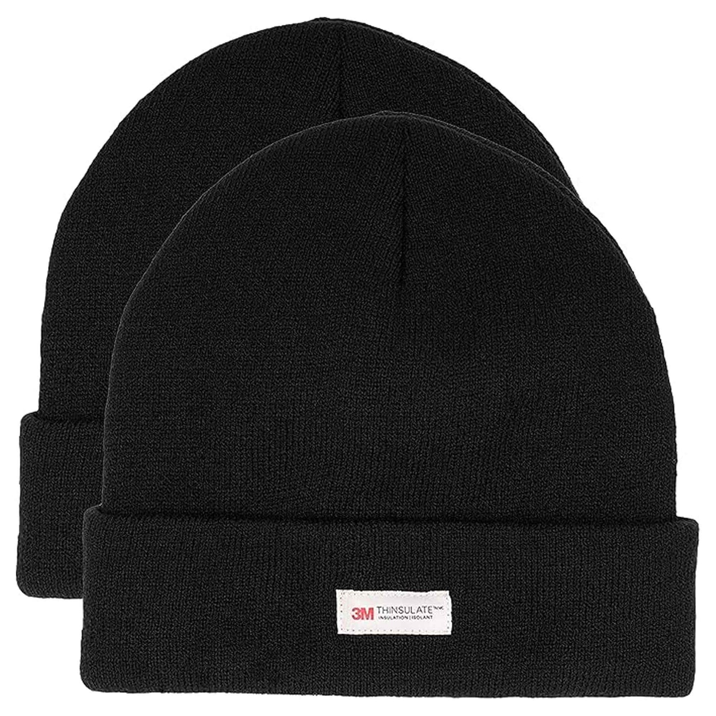 Pack of 2 Men's Winter Beanie Hats With Thinsulate Thermal Lining