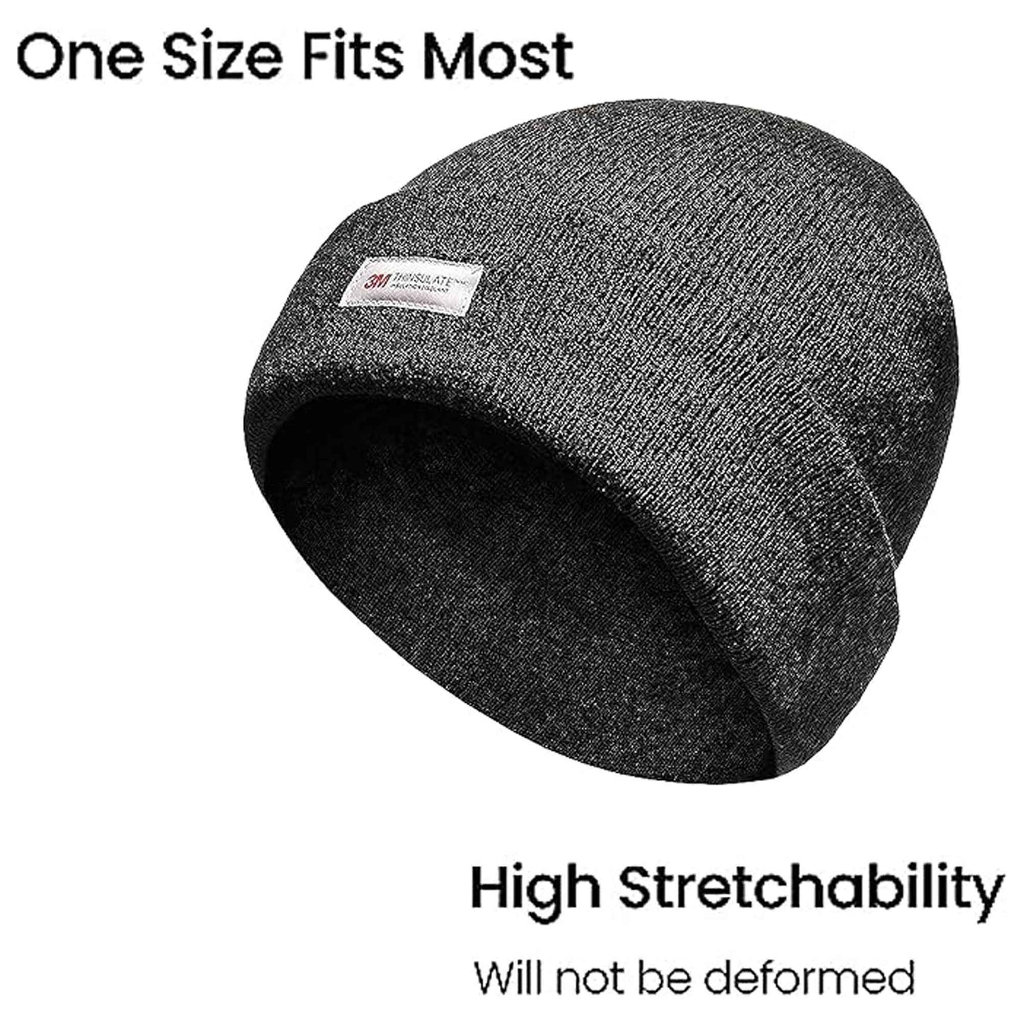 Pack of 2 Men's Winter Beanie Hats With Thinsulate Thermal Lining