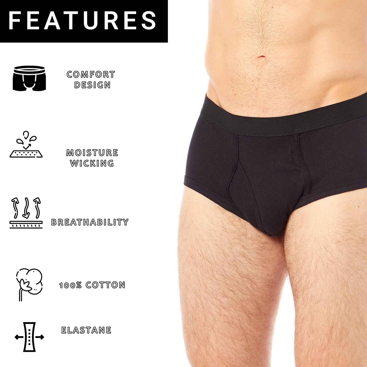 Pack of 6 Men's Cotton Briefs
