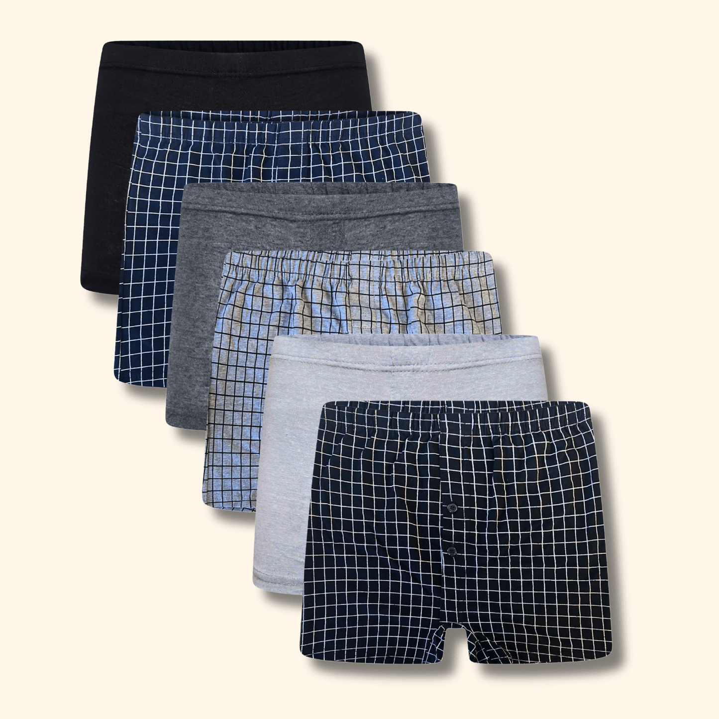 Pack Of 6 Men's Jersey Boxer Shorts