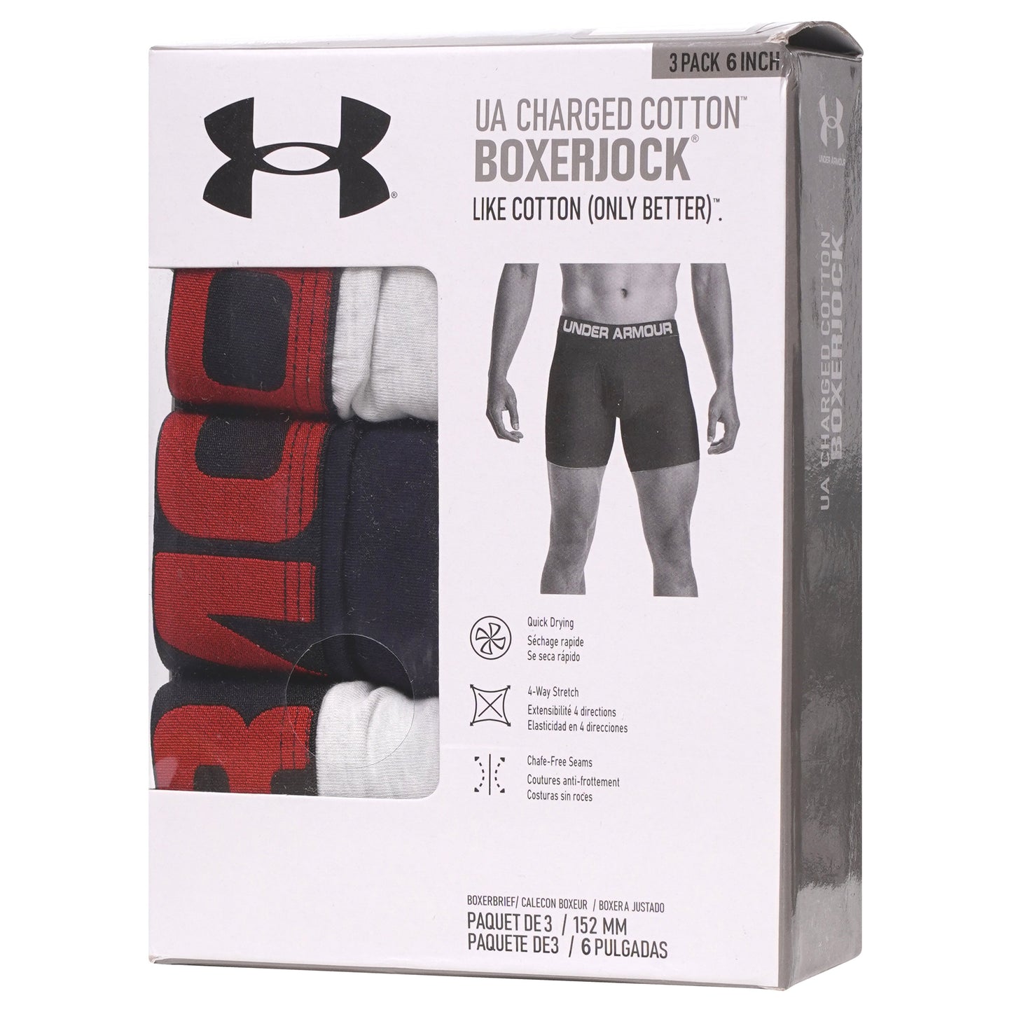 Under Armour Charged Cotton 3 Pack Boxerjocks