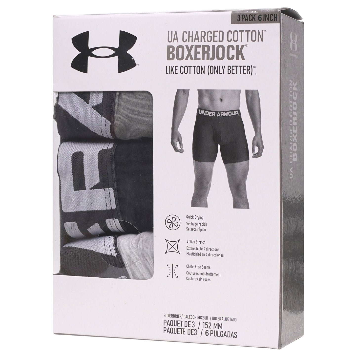 Under Armour Charged Cotton 3 Pack Boxerjocks