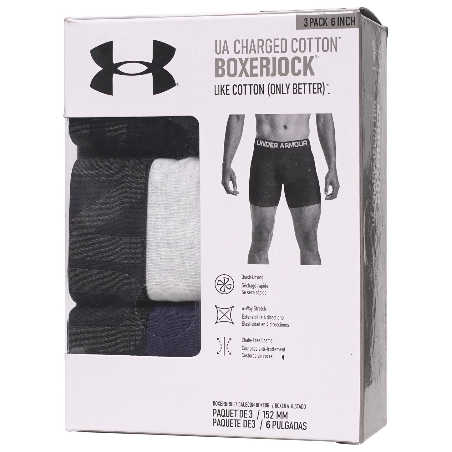 Under Armour Charged Cotton 3 Pack Boxerjocks